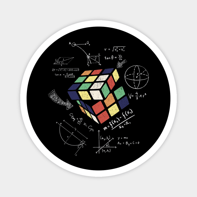 Rubik's Cube Math Equations T-Shirt: Puzzle Solving Design Magnet by Designed By Marty